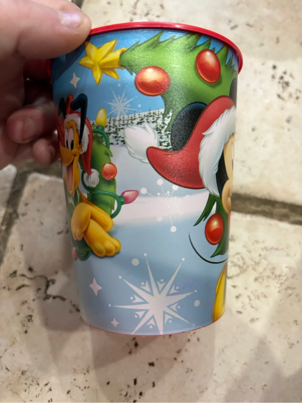 Disney Mickey Mouse Holiday Party Cup in Red, Green, Blue set of 2